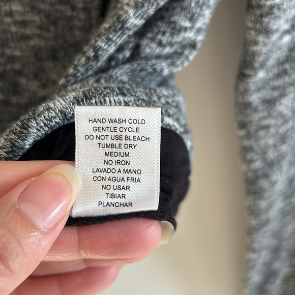 LOVE TREE Knit Asymmetrical Zip Moto Jacket Blazer Women's M Gray Marled - Picture 5 of 9